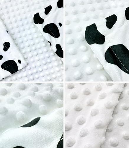 Baby Blanket for Boys Girls Super Soft Double Layer Minky with Dotted Backing Cute Cow Crib Receiving Blanket Bed Throws for Newborns Nursery Stroller Toddler 30 x 40 Inch (Black White Cow) thumbnail 7