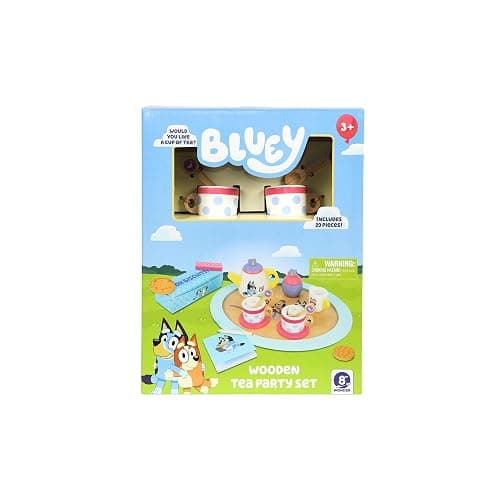 Bluey – Tea Party Set – Wooden 18-Piece Pretend Play Set with Tray, Teapot, Tea Cups, Biscuits, and Notepad for Children 3 Years and up – Imaginative Fun and Role-Playing, FSC Certified thumbnail 4