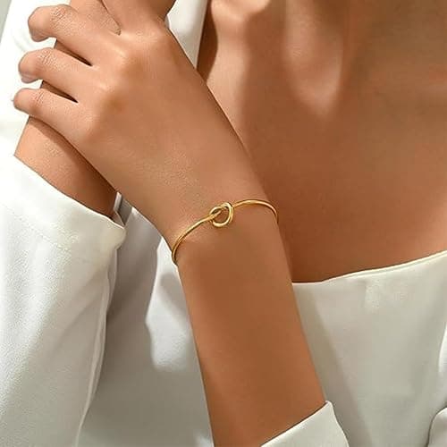 GETFACAI 3 PCS Gold Bangle for Women, Gold Bangle, Gold Bangles, Dainty Versatile Style Bracelet Set, Fashion Bangles for Womens, Bracelet for Women, Jewelry Gift for Girls and Women (Gold) thumbnail 5