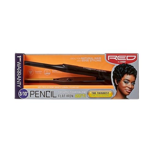 Kiss Red by Pencil Flat Iron Hair Straightener, 0.3 Inch, Ceramic thumbnail 8
