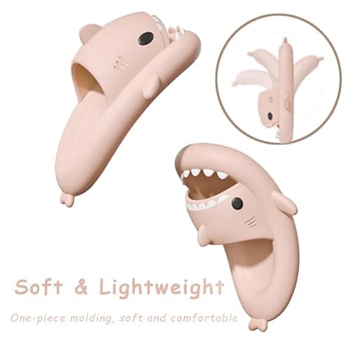 rosyclo Shark Slides for Women and Men, Cute Shark Slippers Adult Youth Cloudy Summer Soft Lightweight Anti-Slip Thick Sole Beach House Cloud Cushioned Shower Slide Sandals Indoor Outdoor thumbnail 2