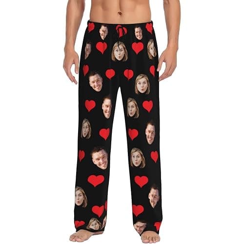 Custom Pajama Pants with Pockets for Women Men Personalized Plaid PJ Pants with Face Photo Christmas Pajamas Multi Size - Image 1