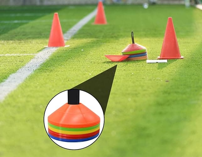 25/50/100pcs Disc Cones, Agility Soccer Cones with Carry Bag and Holder | for Sports Training, Football, Soccer, Basketball, Coaching, Practice Equipment thumbnail 7