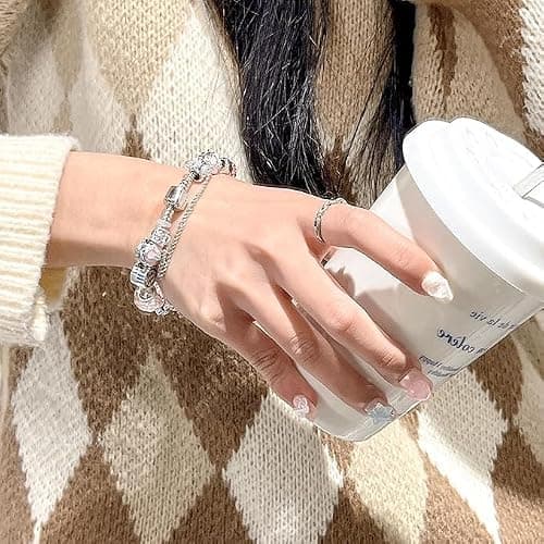 Kawaii Kitty Charming Bracelet, Adorable and Stylish Chain Bangle, Adjustable Stainless Steel Cuff Bracelet, Birthday Jewelry Present for Women and Best Friends thumbnail 4