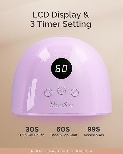 MelodySusie Compact Advanced UV LED Nail Lamp, P-Plus30F Nail Dryer with 3 Timers & Smart Sensor Cures All Gels, Especially Rhinestone Glue, Solid & Liner Gel Polishes for Advanced DIY at Home-Purple thumbnail 5