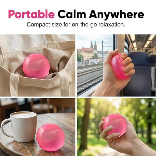 2026 New Coconut Oil Stress Ball, Dumpling Squishy Coconut Squeeze Stress Shapeable Ball, Non-Sticky Slow Rising Squeeze Balls, Portable Desk Squishies for Relaxation and Focus (Pink) thumbnail 4