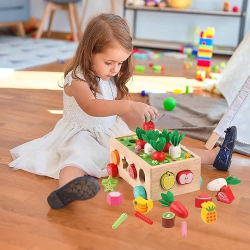 Toddlers Montessori Wooden Educational Toys for Baby Boys Girls Age 1 2 3 Year Old, Shape Sorting Toys 1st One First Birthday Girl Gifts for Kids 1-3, Wood Preschool Learning Fine Motor Skills Game thumbnail 2