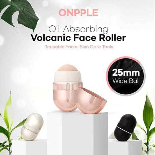 Korean Beauty Oil-Absorbing Volcanic Face Roller, Portable and Reusable Skincare Tool for Oily Skin, Shine Control, Oil Absorber tool for Face (Black) thumbnail 2