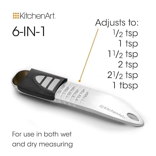 KitchenArt Pro Adjustable Measuring Set, Includes Adjustable Tablespoon, Teaspoon, and 2 Cup Measuring Cup thumbnail 6