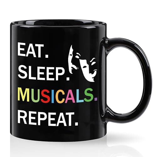 YHRJWN Theater Gifts, Broadway Gifts, Christmas Birthday Theater Day Gift for Theater Lovers, Teen Girls, Theatre Kids, Music Teacher, Actors, 11 Oz Black - Image 1