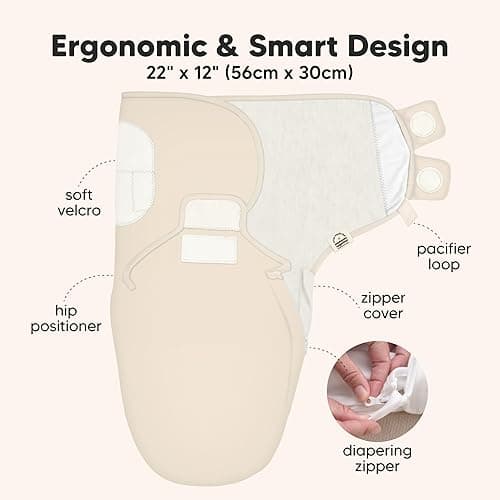 Baby Swaddle Sleep Sacks with Zipper - 3-Pack Swaddles for Newborns 0-3 Months, Infant, Baby Girls, Boys, Soft & Durable Newborn Sleep Sack, Easy Diaper Change Swaddling Blanket (Bumble Bear) - Bumble Bear - One Size thumbnail 3