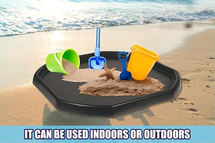 Small Mixing Tray 70cm x 70cm Octagonal Sand Pit Tray concrete and Mortar Mixing Tray Kids Messy Activities Plastic Tuff Spot Board Water Sand Activities Sand Plastering (Set Of 1, Black) thumbnail 6
