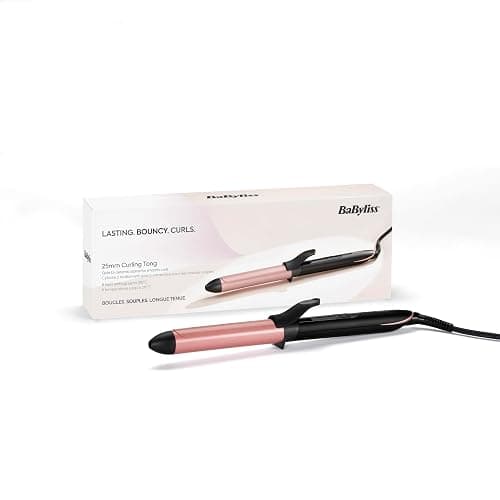 BaByliss Rose-Quartz 25mm Curling Tong - Hair Curler for Natural Waves and Curls, Ceramic, 6 Heat Settings 160°C to 210°C, Pink & Black, C451U - Multicolored thumbnail 7