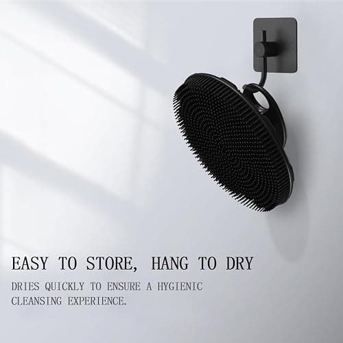 INNERNEED Food-Grade Soft Silicone Body Scrubber Shower Brush Handheld Cleansing Skin Brush, Gentle Exfoliating and Lather Well (Black) thumbnail 5