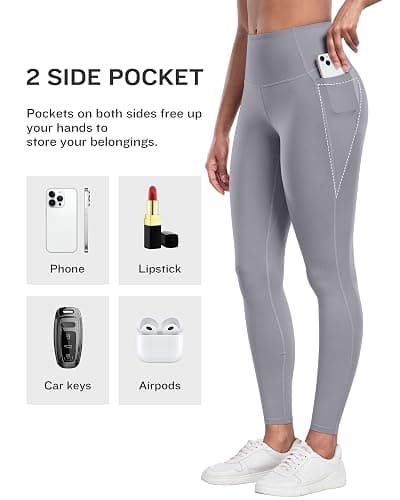 LZYVOO Leggings with Pockets for Women, 6 Packs Soft High Waisted Tummy Control Workout Yoga Pants thumbnail 3