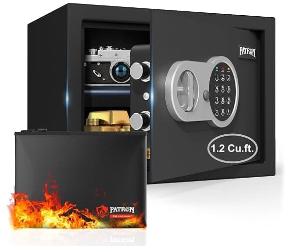 [ 1.2 Cu.ft. ]PATRON Fireproof Safe for Home,Digital Security Home Cabinet Safes for Money Cash Documents,Safe Box with Electronic Keypad,Removable Shelf for Office Business 1.2 Cu.ft. - Image 1