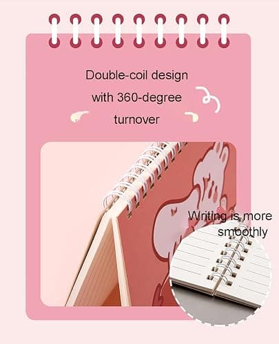 SHIDESHIN 4 Pack Cute A5 Spiral Notebooks Kawaii Rabbit Journals, 8.3" x 5.9" Lined Paper Notebook College Ruled Journals Easter Day Gift School Supplies for Kids Girls Teens thumbnail 7