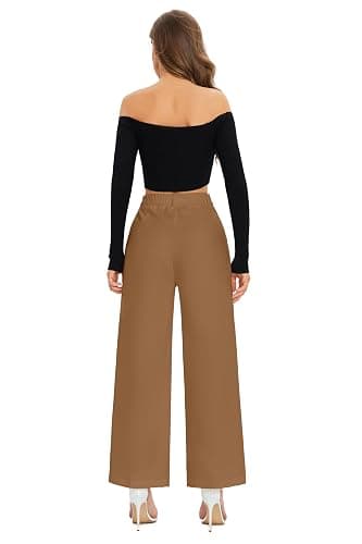 FUNYYZO Wide Leg Pants High Elastic Waisted Long Straight Suit Pants thumbnail 7