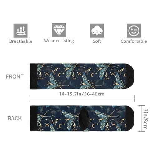 Aoojanu Watercolor Flower And Bird Patterns Novelty Crew Socks Casual Funny Crazy Dress Socks thumbnail 6