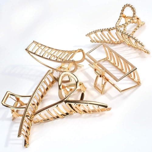 ANBALA Gold Hair Clips, Metal Large Claw Clips for Thick Hair Big Jaw Clips for Hair, Butterfly Hair Clips Hair Accessories for Women thumbnail 7