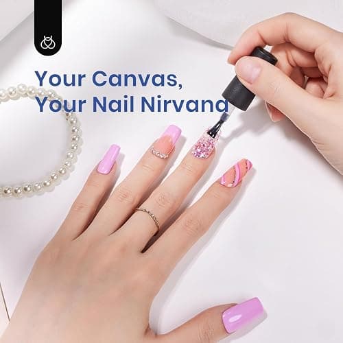 Beetles Gel Nail Kit Easy Nail Extension Set 504Pcs Pre Filed Half Matte Short Square Soft Etch X Nail Tips with 5 in 1 Nail Glue Gel Uv Led Lamp Nail for Women - 1-Short Square 504pcs (etch-x kit) thumbnail 4