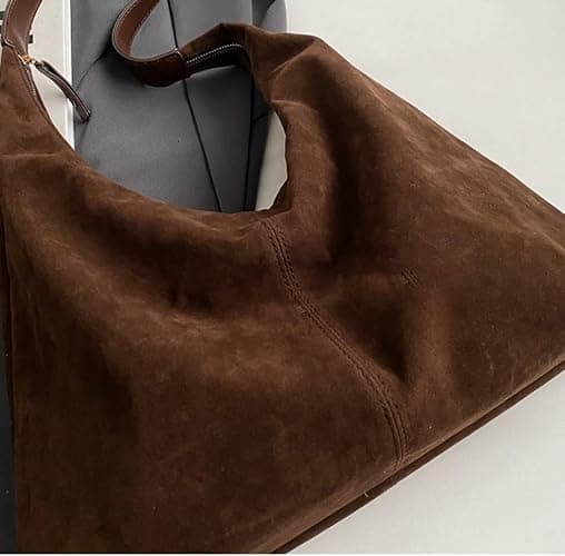 Trendy Suede Crescent Shoulder Bag Women Tote Bag Satchels Crossbody Purse Top-handle Travel College Work Tote Handbag thumbnail 6