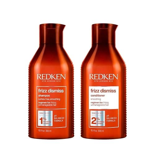 Redken Frizz Dismiss Shampoo & Conditioner Set For Frizzy Hair - Smooths Hair and Manages Frizz, Sulfate-Free - Image 1