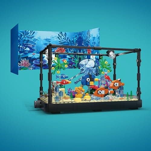 NETEHU 725pcs Fish Aquarium Assembly Blocks, Aquarium, Marine Life, Children's Assembly Blocks Toys for 6 Years and Above, Christmas Toys thumbnail 3