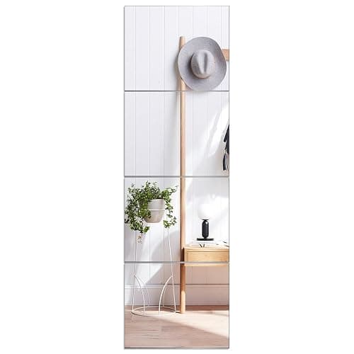 VASUHOME Glass Full Length Wall Mirror Tiles- 12x10 Inch- 4PCS, Frameless Full Body Mirror for Home Gym, Bedroom, Living Room - Versatile Wall Mirror with Unrivaled Clarity - Image 1