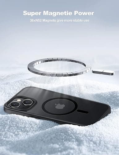 Tigowos Magnetic for iPhone 15 Case Drop Resistant Matte Skin Feeling Back Cover Shockproof Slim Fit for iPhone 15 Phone Case，Matte Black thumbnail 6
