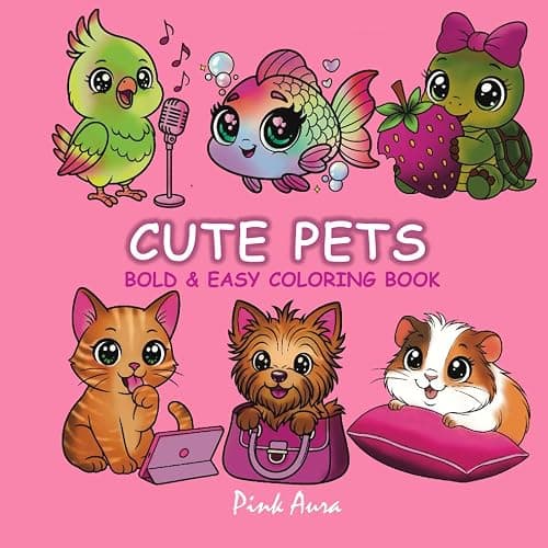 CUTE PETS: BOLD & EASY COLORING BOOK - Image 1