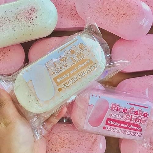 2-Pack Cheese Stick Slow Rising Squishy Toys, 5.5in Ultra Foam Soft Stress Relief Squeeze, Cute Pink & White Food Design Squishies Slow Rising, Sensory Anti Stress Fidget Toy for Desk, Office & Gift thumbnail 4