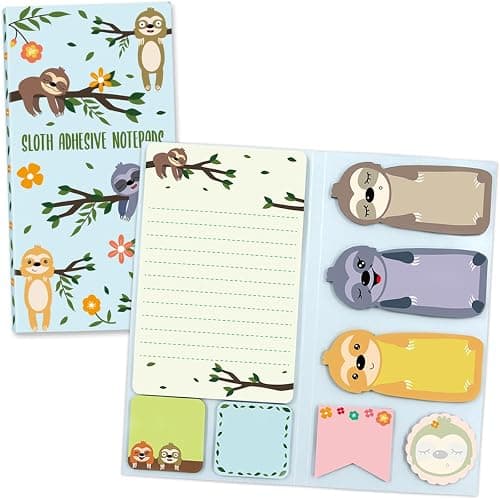 Fancy Land Sloth Sticky Notes Set Sticky Notepads 240 Sheets Book Notes for Sloth Lovers Kids Office School Friends Teacher Gifts Lazy Day Small Gifts thumbnail 8