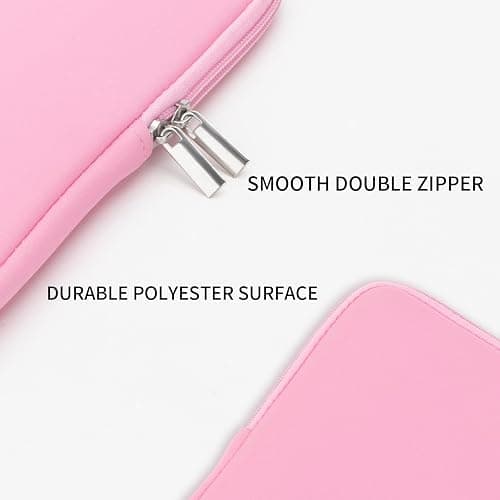 RAINYEAR 14 Inch Laptop Sleeve Protective Case Soft Lining Padded Zipper Cover Carrying Bag Compatible with 15" Macbook Air M2 M3 M4 14" Notebook Computer Tablet Ultrabook Chromebook(Pink) thumbnail 3