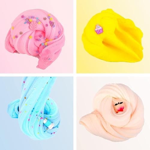 4 Pack Cloud Slime Kit, Soft and Non-Sticky Funny Slime, Stress Relief Scented Slime Toy for Kids Education, Party Gift and Birthday Gift thumbnail 2