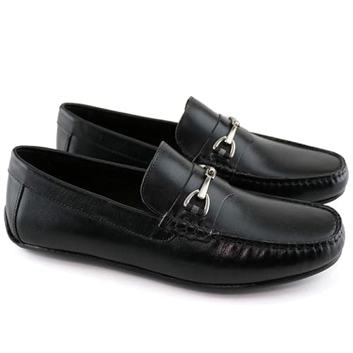 MJNY Mens Casual Comfortable Genuine Leather Lightweight Driving Moccasins Classic Fashion Buckle Loafer Slip On Breathable Driving Loafer thumbnail 4