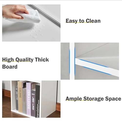 SiliBamb Narrow Bookshelf, 6-Tier Open Bookcase, Coner Shelf, Storage Shelves, Display Storage Shelves, Floor Standing Unit, Home Decor, Furniture for Home Office, Living Room, Bedroom, White thumbnail 6