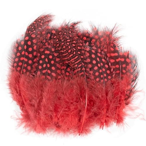 50pcs 3-6 Inches Red Colorful Spotted Feathers for Craft Jewelry and Clothing Decoration and Dream Catcher thumbnail 7