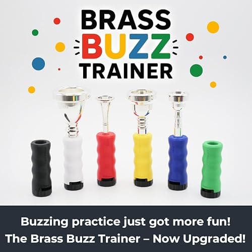 French Horn Mouthpiece Buzzing Practice Tool – Anywhere Practice & Warm-up – One-Touch Adjustable Resistance - BRASS BUZZ TRAINER (Black) thumbnail 3