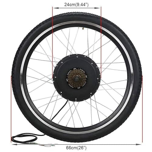 NAIMP 48V 1000W 26'' Electric Bike Conversion Kit, Rear Wheel Bicycle Motor E-Bike Kit LCD Display &5-level Smart Pedal Assistance, 5 Mode PAS Cycling Hub, Widened Tires, Black thumbnail 4