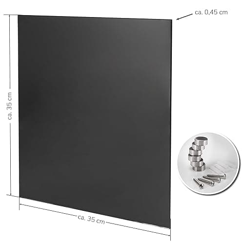 bremermann Magnettafel mit Glasfront, beschreibbar, 6 Magnete, 1 Marker, 1 Marker-Halter, Memo-Board (schwarz) thumbnail 4