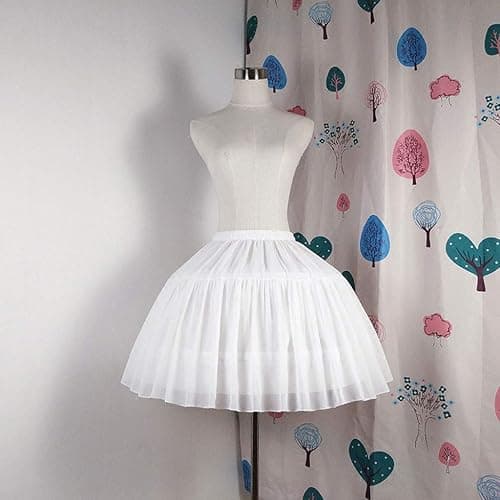 only y Jupon Vintage Petticoat für Hochzeit - Crinoline Unterrock für Damen und Mädchen Kurzer Stil - 2-Kreise 2-Lagen (Weiß) thumbnail 4