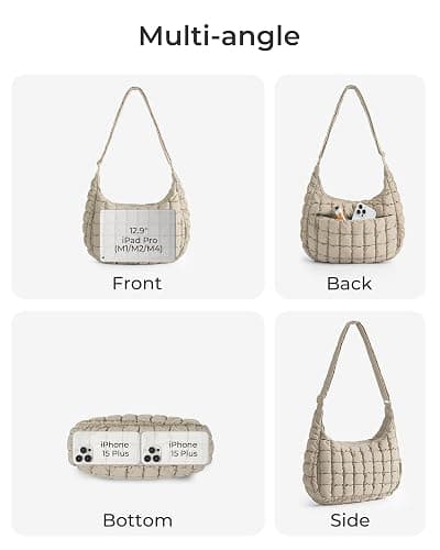 BAGSMART Quilted Crossbody Bags for Women Lightweight Puffer Purse Shoulder Hobo Bag for Daily Use Travel Essentials thumbnail 4
