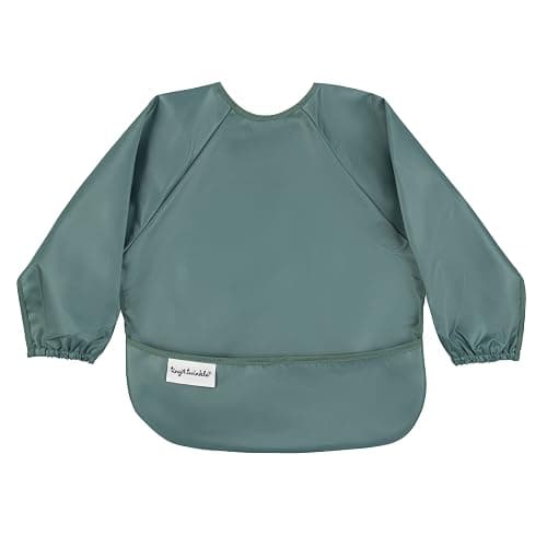 Tiny Twinkle Long Sleeve Bib for Babies & Toddlers | Waterproof Smock Bib for Eating | Machine Washable & Mess-Proof Feeding Essentials | Newborn Shower Gift (Olive Green, 6–24M) - Image 1