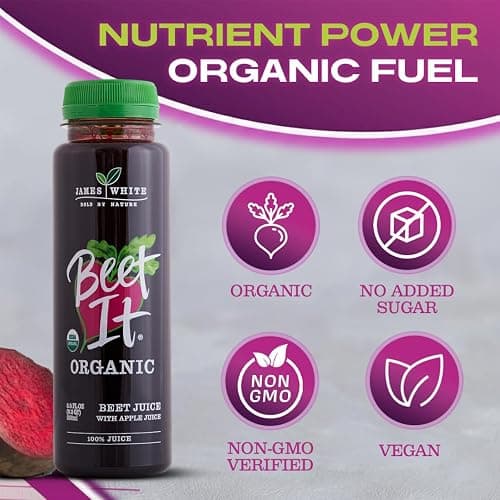 BEET IT Organic Beet Juice, 8.5 Ounce (Pack of 12) GMO-Free 100% Natural Beet Juice Organic - Gluten Free, No Added Sugar, Not from Concentrate thumbnail 5