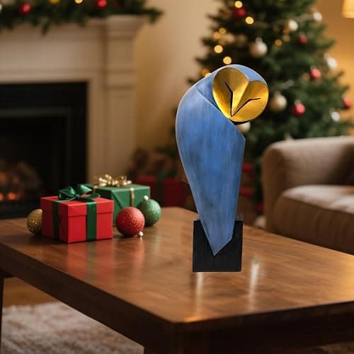 YHHRESINHOME Mid-Century Modern 15 Inch Resin Owl Sculpture - Handmade Vintage Home Decor Statue for Bookshelves, Office Desk, Mantel & Collector Display thumbnail 5
