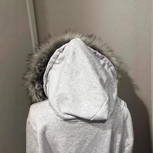 dsumvns Women's Y2k Zip Up Hoodie Fur Jackets Emo Grunge Crop Winter Coats Teen 2000s Vintage Streetwear thumbnail 3