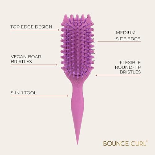 Bounce Curl Define EdgeLift Brush - Curly Hair Brush for Defining Detangling and Sectioning Wavy Curly Coily Hair - Orchid thumbnail 2