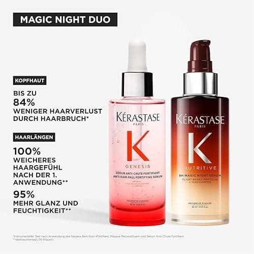 Kérastase Pflegeset mit Genesis Sérum Anti-Chute Fortifiant gegen Haarverlust und Haarbruch (90 ml) und Nutritive 8H Magic Night Serum (90 ml) für mehr Glanz und Geschmeidigkeit thumbnail 2