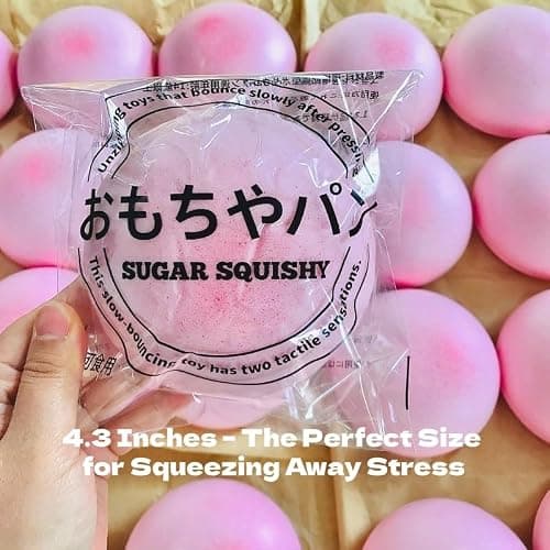 SUISUILE Sticky Bread Slow Rising Squishy, Super Soft Slow Rise Squishy Toys, Realistic Bread Shape Squeeze Toy, Pink Bread Food Squishies for Stress Relief (1 Pc) thumbnail 5